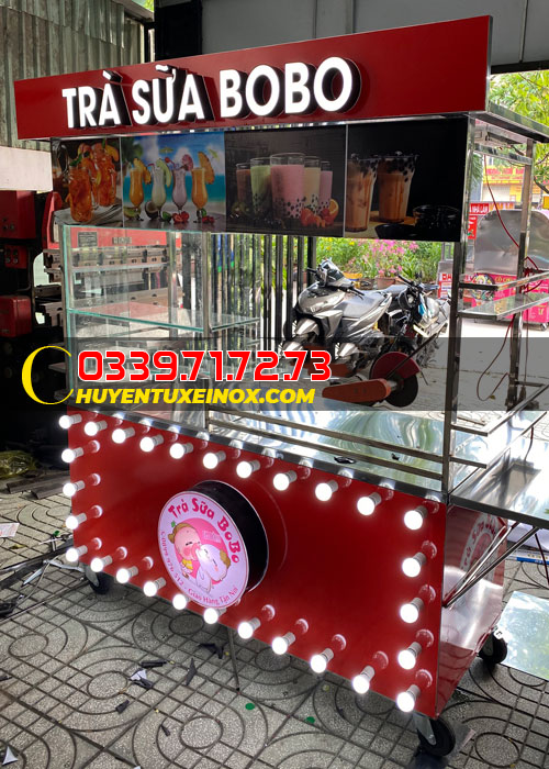 Mẫu xe trà sữa đẹp được ưa chuộng nhất năm 2020 - Địa điểm bán xe trà sữa giá rẻ chất lượng 2 Xe inox